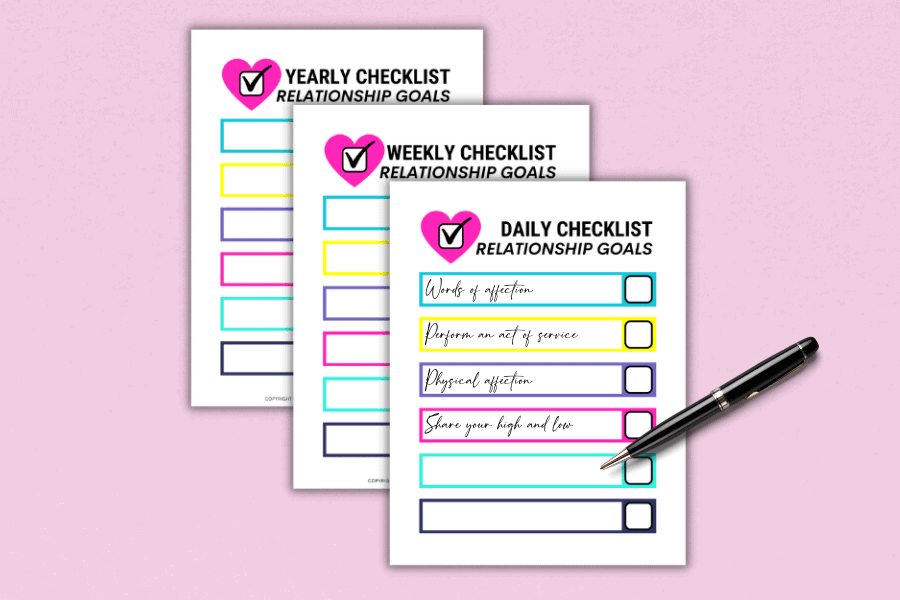 relationship goals checklist pdf