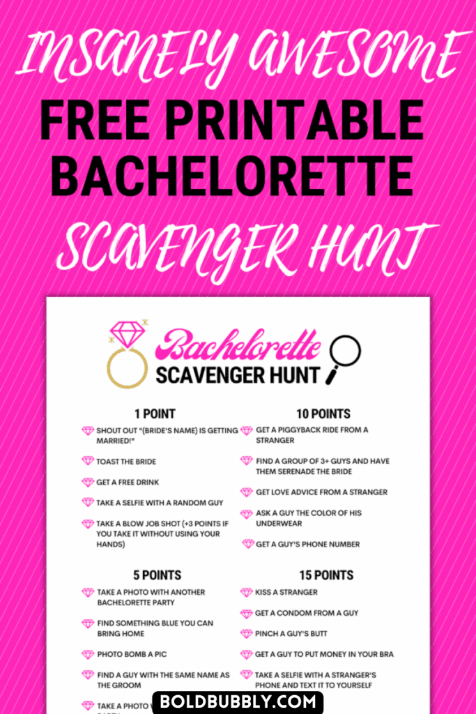 printable bachelorette scavenger hunt