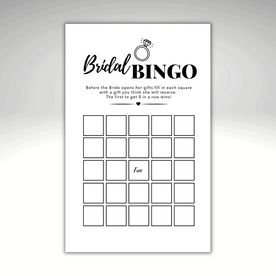 bridal bingo template