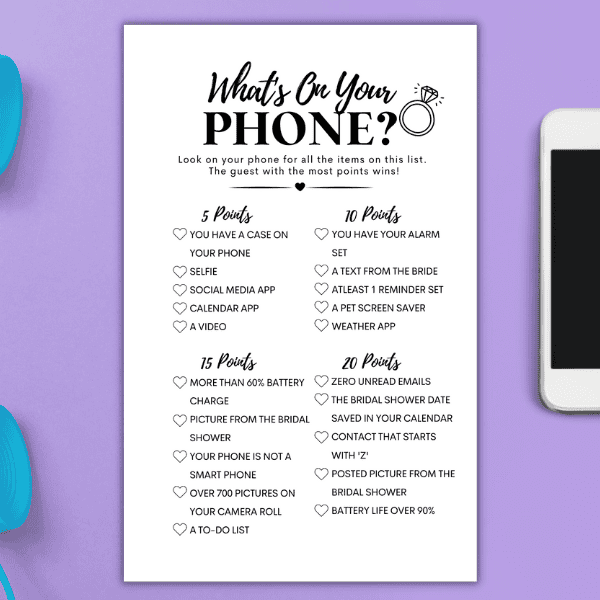 Super Fun Whats On Your Phone Game + Free Printable