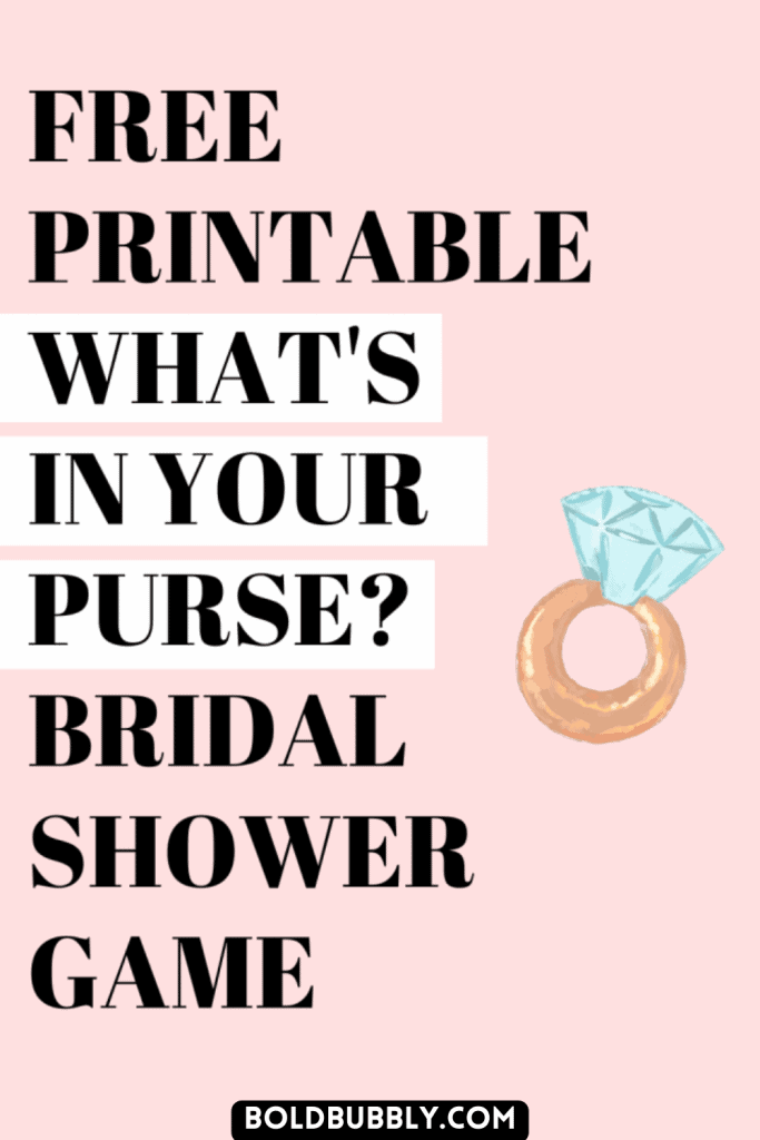 what’s in your purse game bridal shower