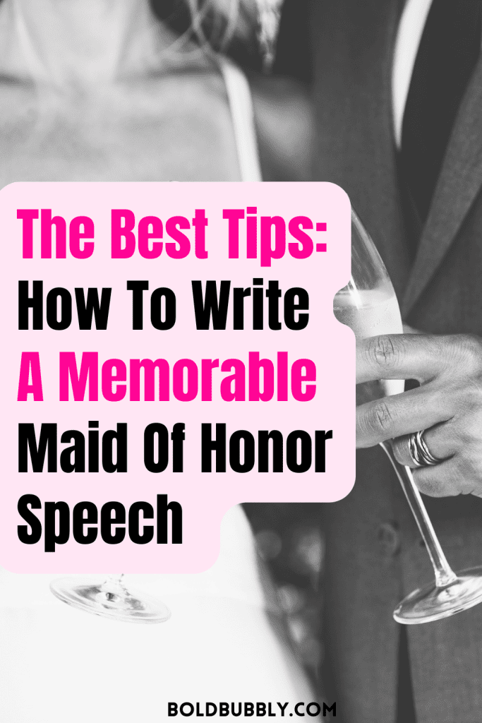 how to write a maid of honor speech