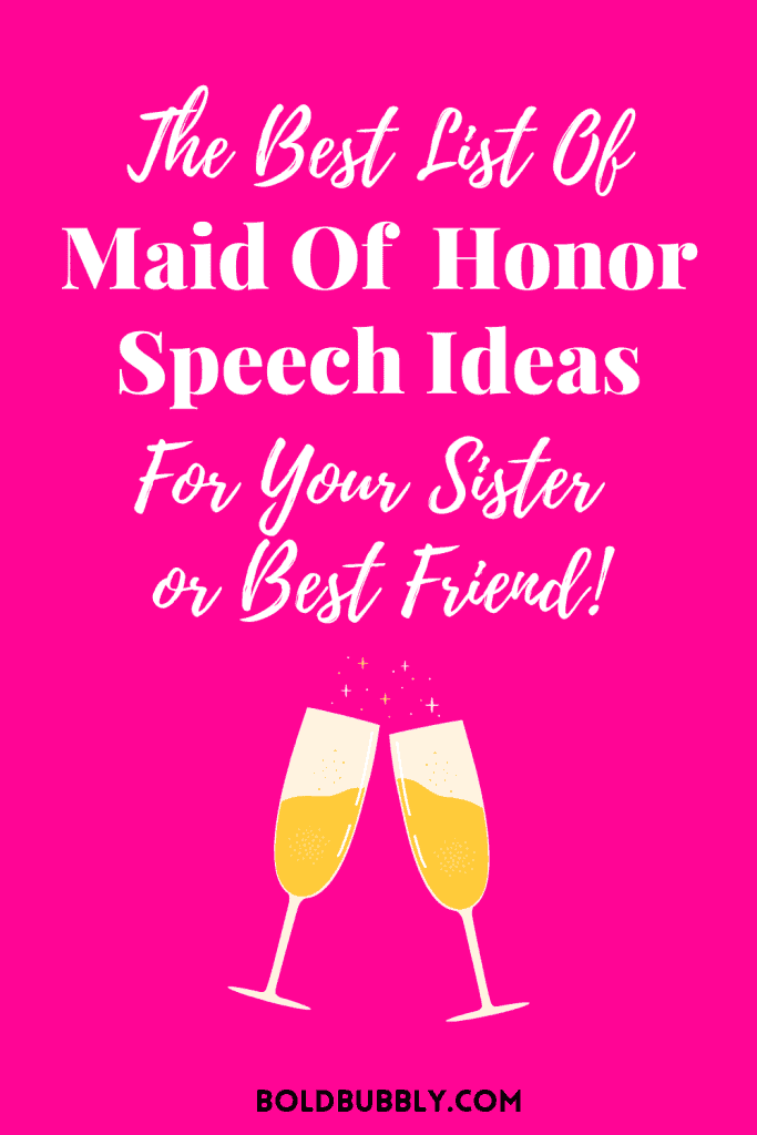 maid of honor speech examples