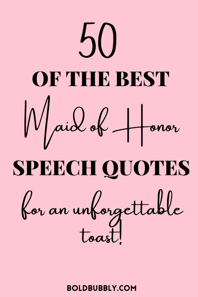 maid of honor speech quotes for sister