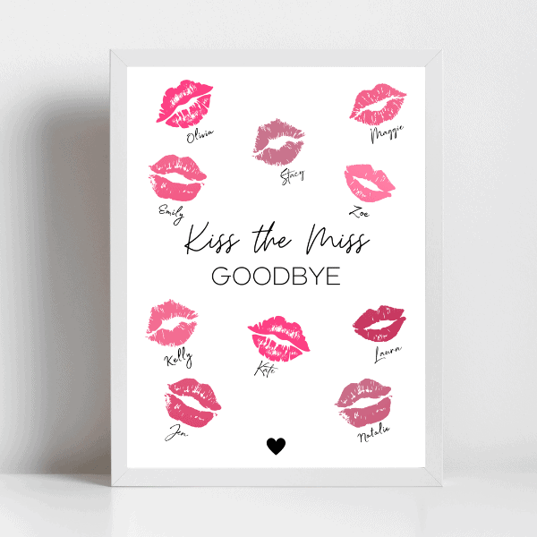 “Kiss the Miss Goodbye” Free Printable for an Unforgettable Bachelorette Party