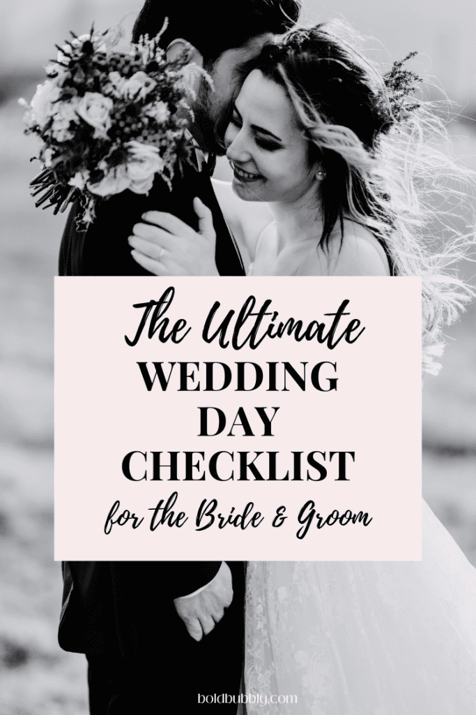 wedding day checklist bride and groom